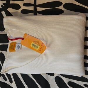 Ruby Road XL Soft White Ribbed V-Neck Sweater With Bell Sleeves, NWT!